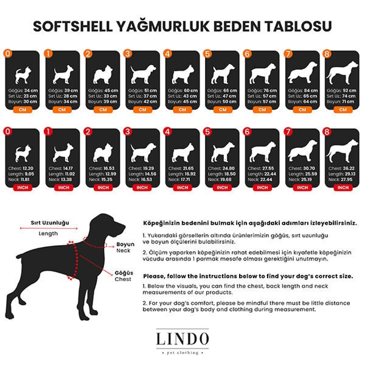 Lindo Dogs Softshell Black Skull Köpek Yağmurluğu Siyah Beden 6