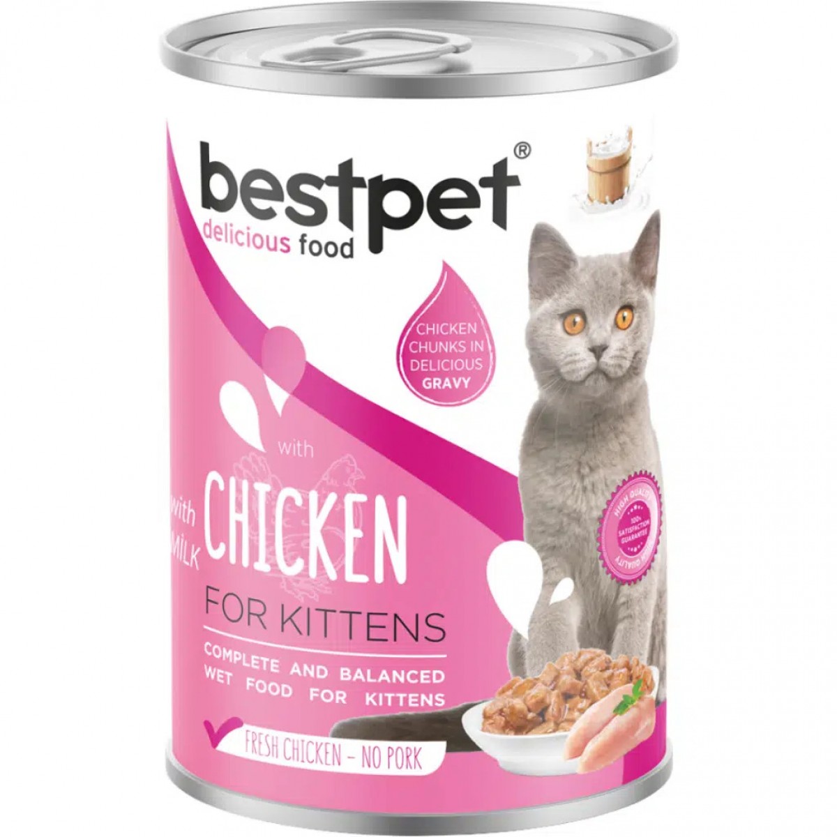 Bestpet Kitten Tavuklu ve Sütlü Yavru Kedi Konservesi Gravy 400 Gr