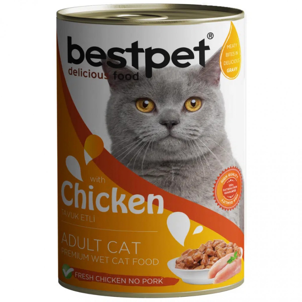 Bestpet Tavuklu Yetişkin Kedi Konservesi Gravy 400 Gr
