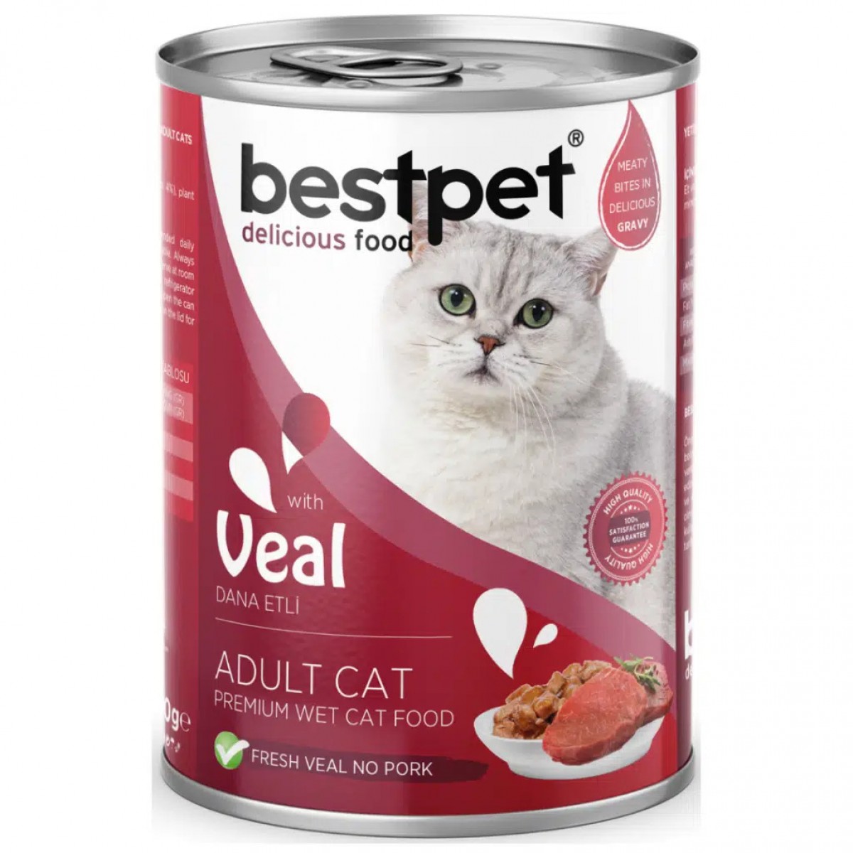 Bestpet Veal Dana Etli Yetişkin Kedi Konservesi Gravy 400 Gr