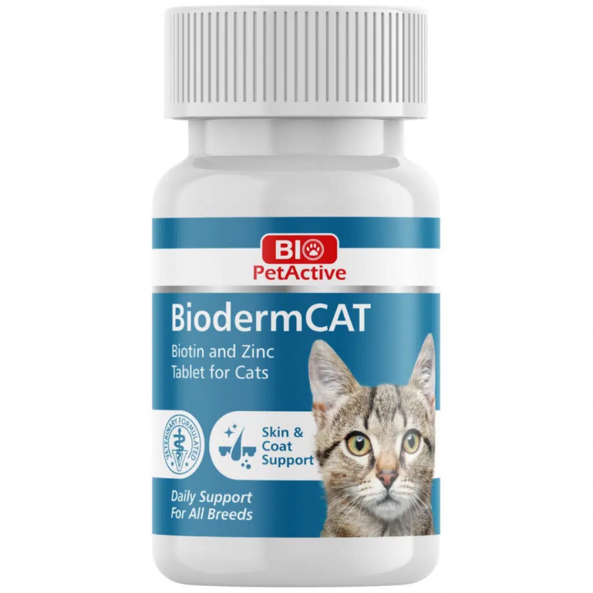 Bio PetActive Biodermcat Kediler İçin Çinko ve Biotin Tablet (100 Tablet) 30 Gr