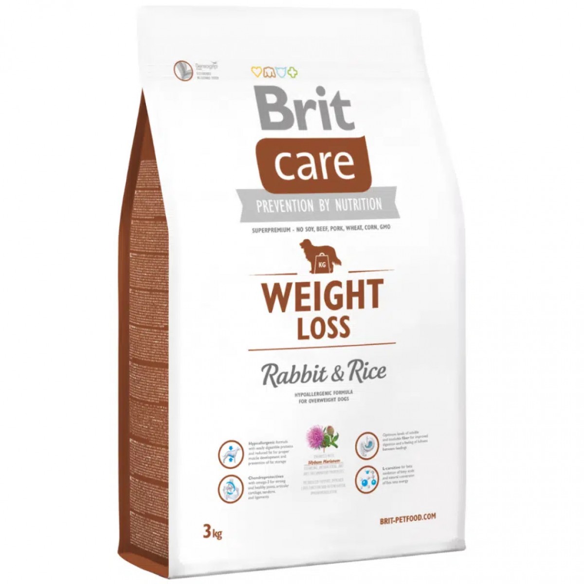 Brit Care Hypoallergenic Weight Loss Tavşanlı Yetişkin Köpek Maması 3 Kg
