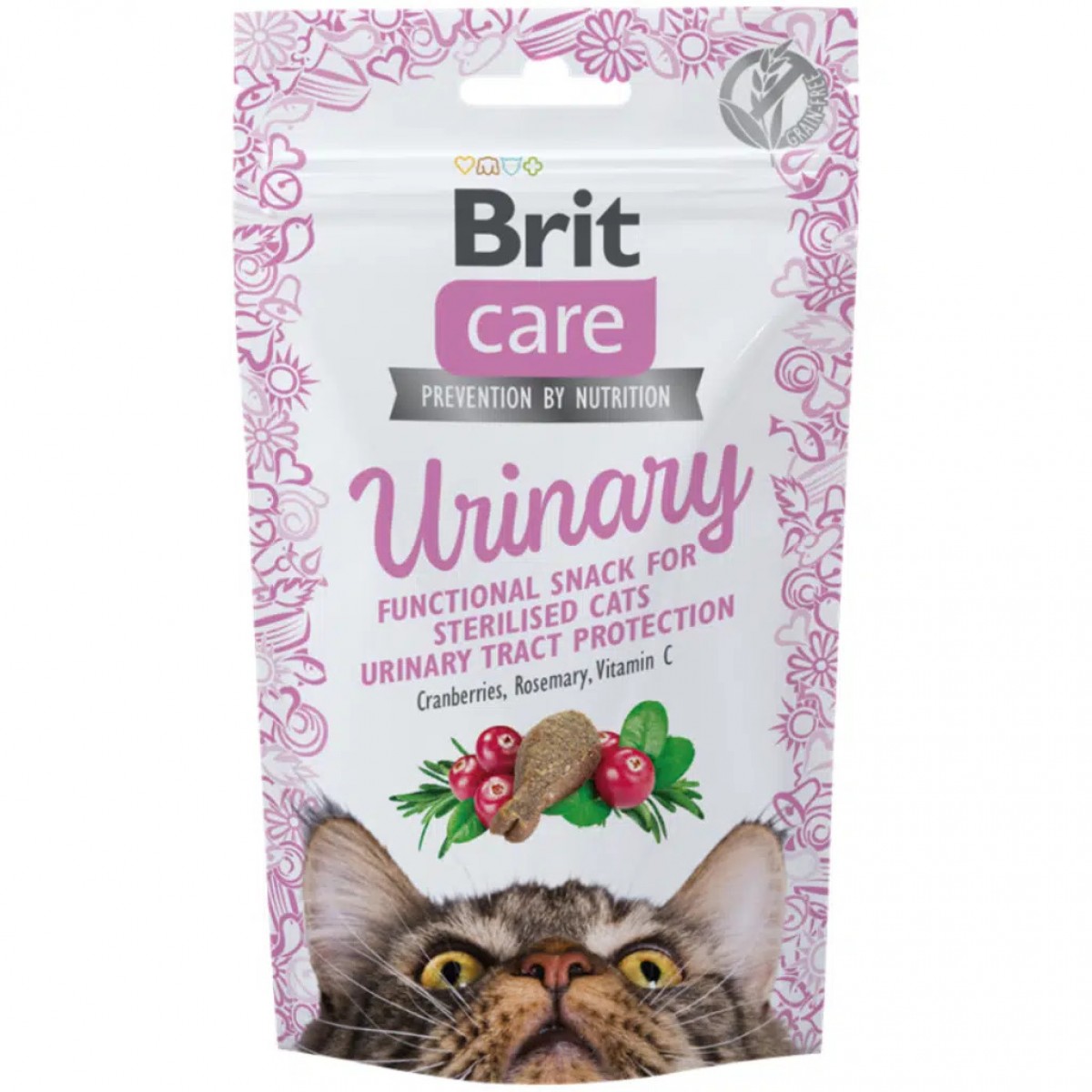 Brit Care Functional Snack Urinary İdrar Yolu Problemlerini Düzenlemek İçin Tahılsız Kedi Ödülü 50 Gr