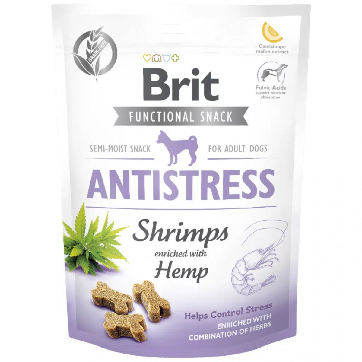 Brit Care Functional Snack Antistress Karidesli ve Kenevirli Köpek Ödülü 150 Gr