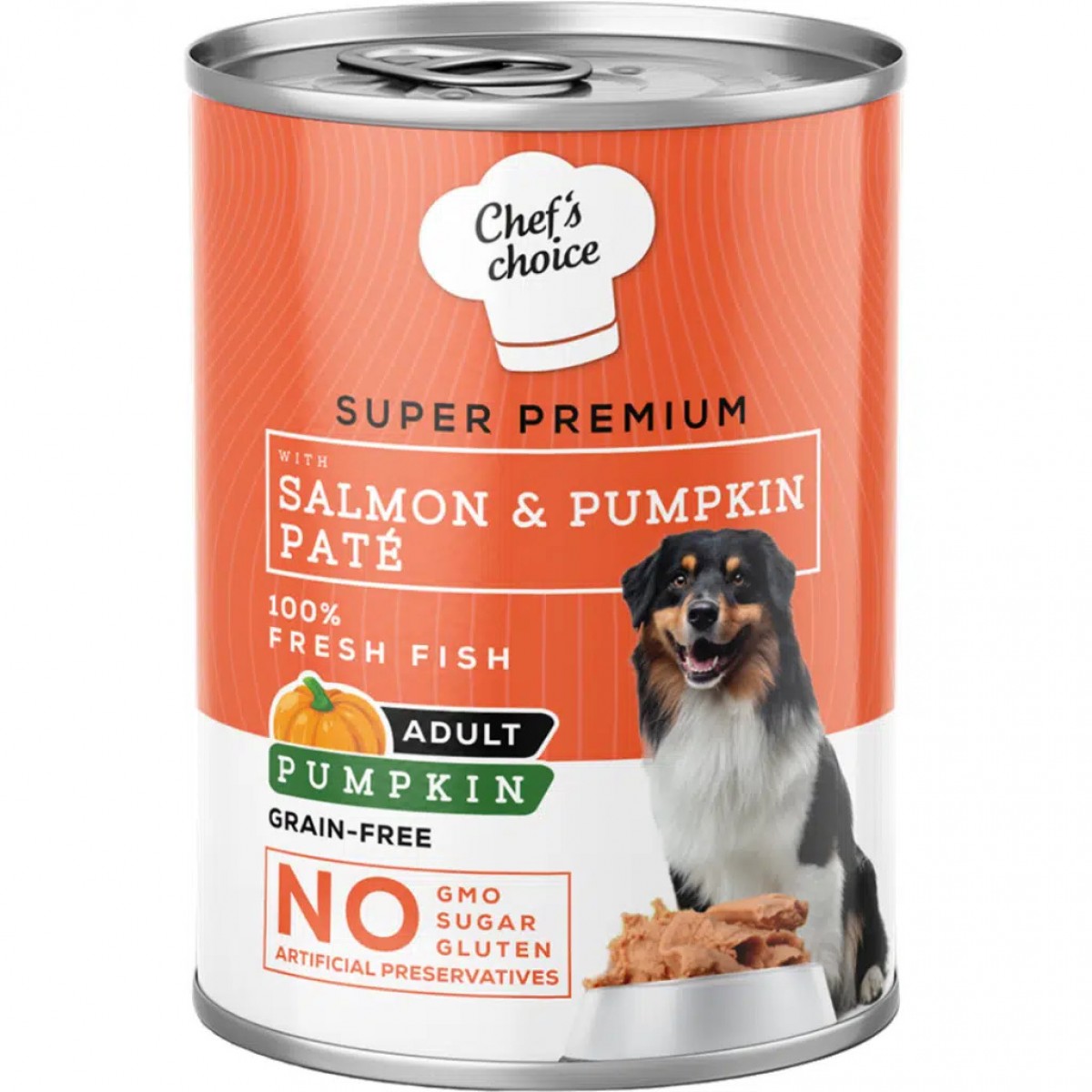 Chef's Choice Tahılsız Hipoalerjenik Somonlu ve Balkabaklı Köpek Konservesi Pate 400 Gr