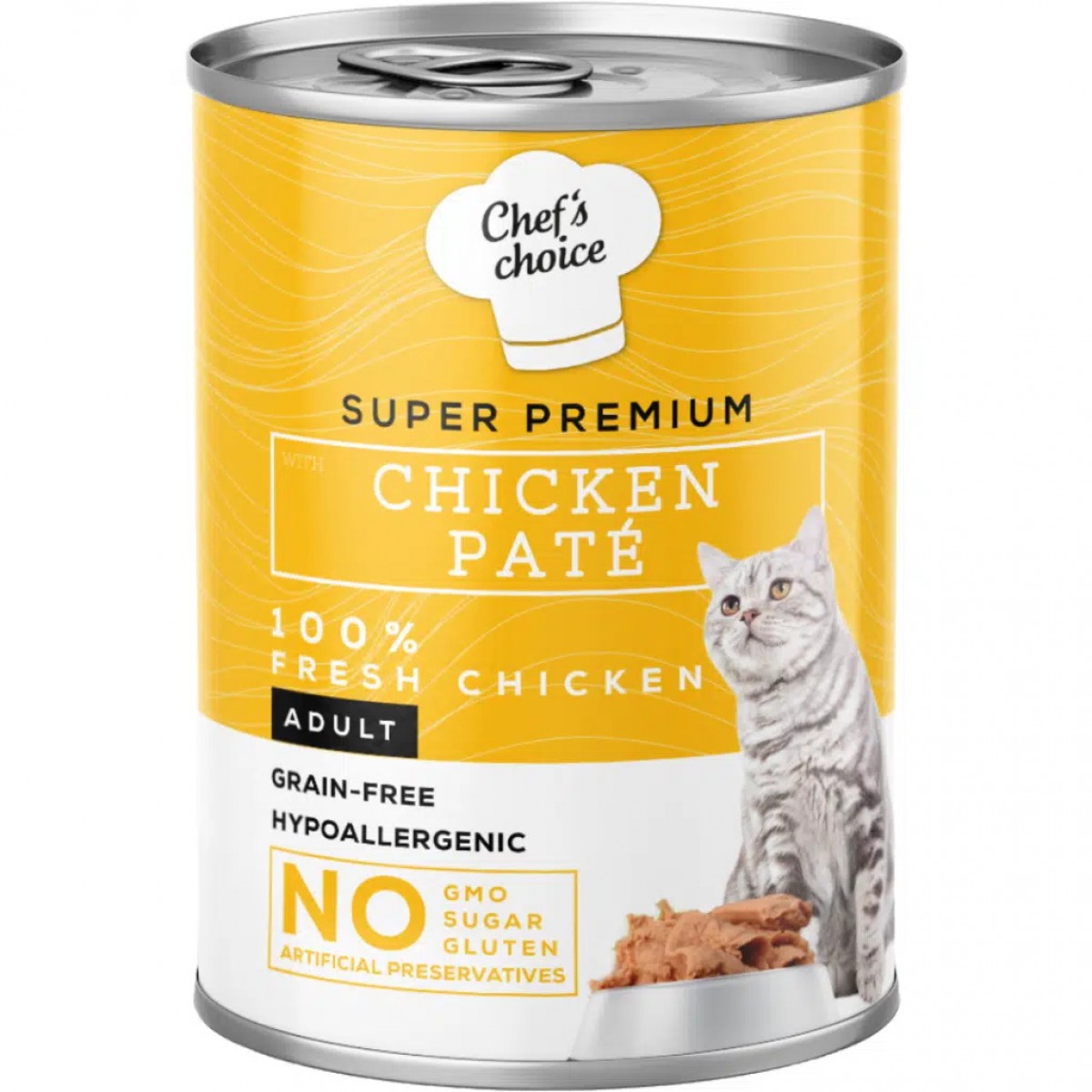 Chef's Choice Tahılsız Hipoalerjenik Tavuk Etli Kedi Konservesi Pate 400 Gr