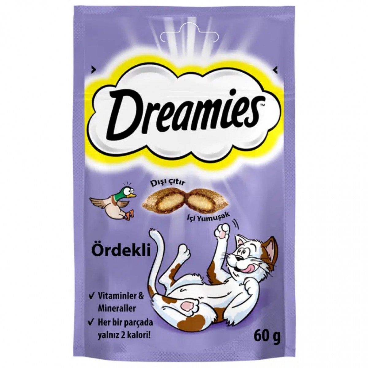 Dreamies İçi Dolgulu Ördekli Kıtır Kedi Ödül Maması 60 Gr
