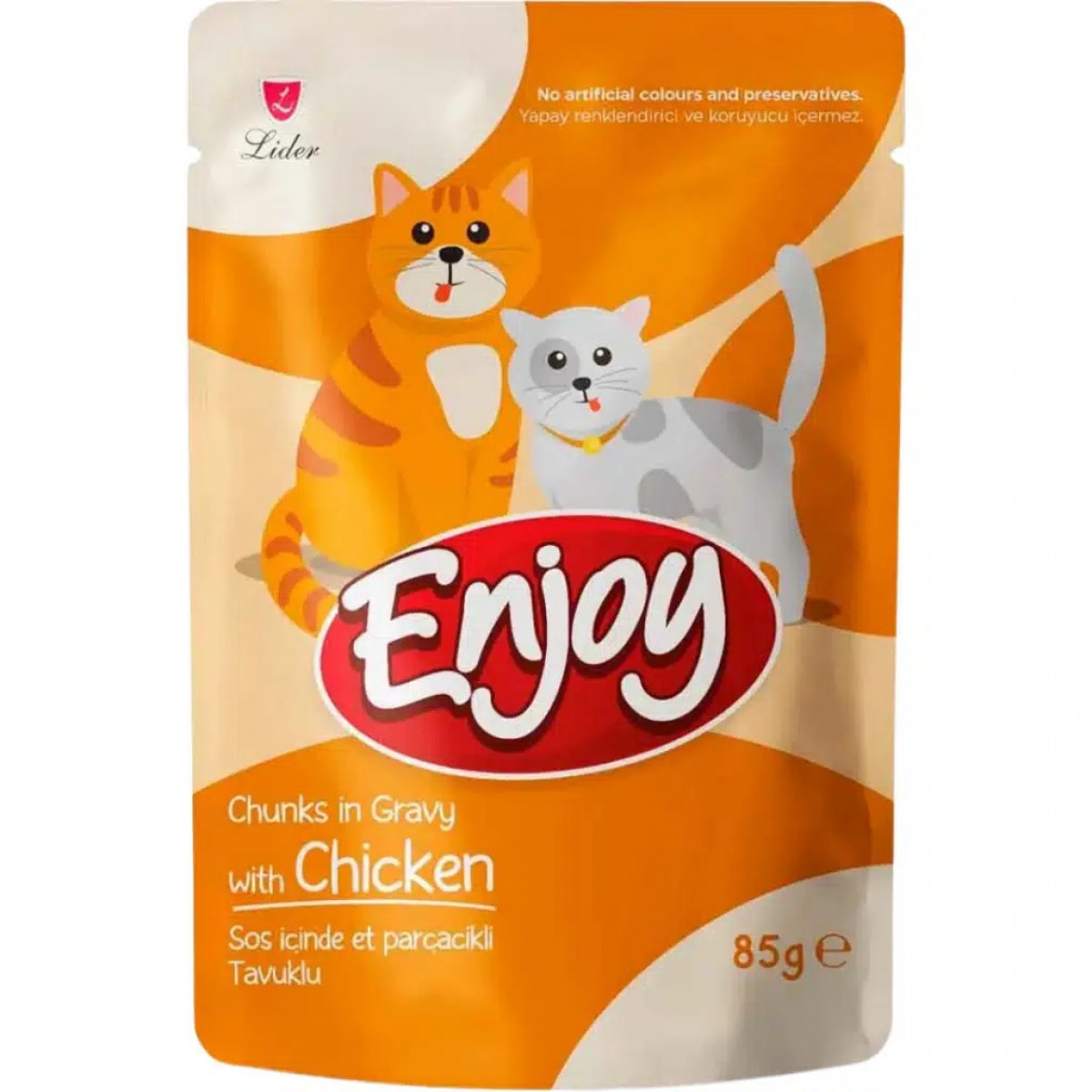 Enjoy Sos İçinde Et Parçacıklı Tavuklu Kedi Yaş Maması Pouch 85 Gr