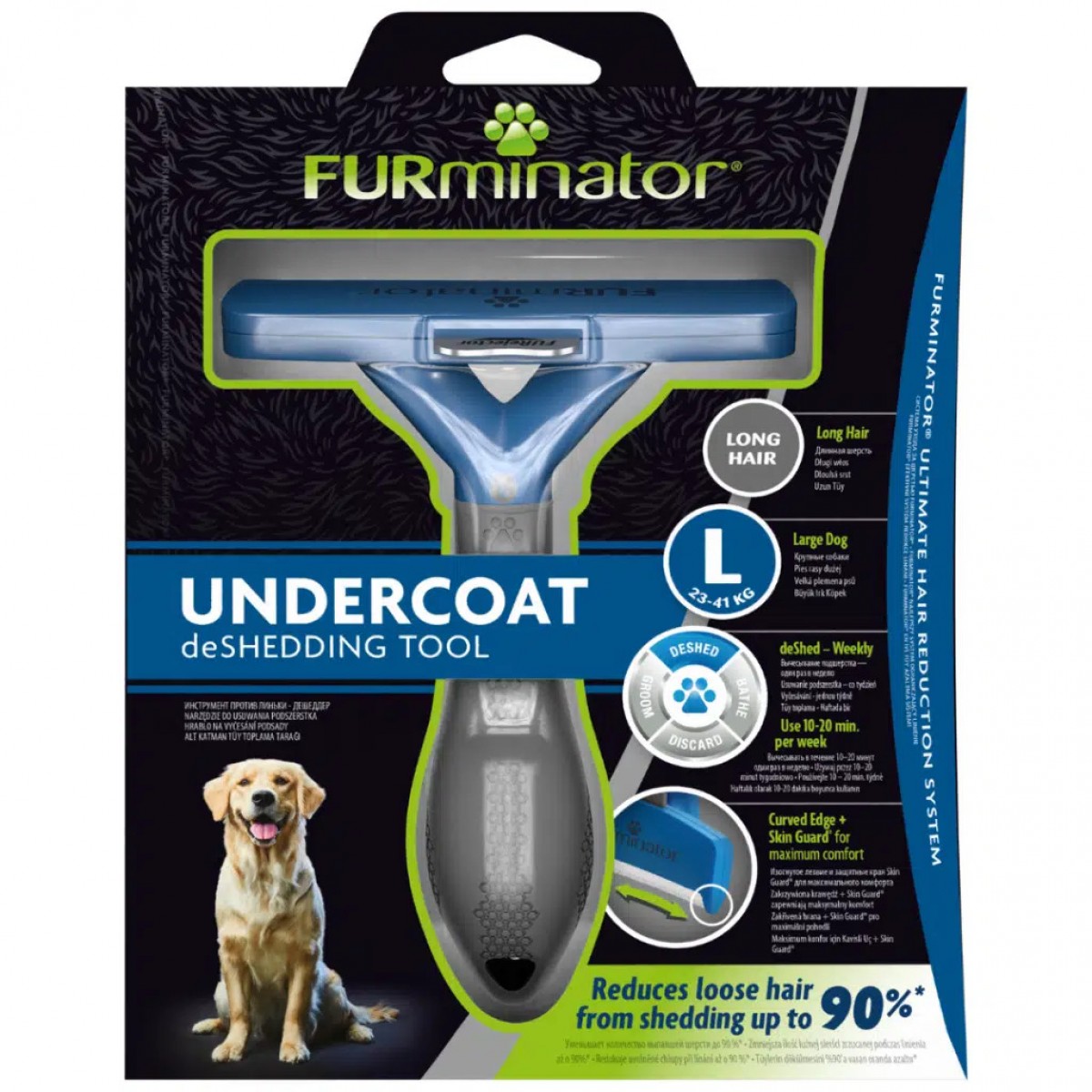 Furminator Long Hair Uzun Tüylü Büyük Irk Köpekler İçin Köpek Tarağı Large
