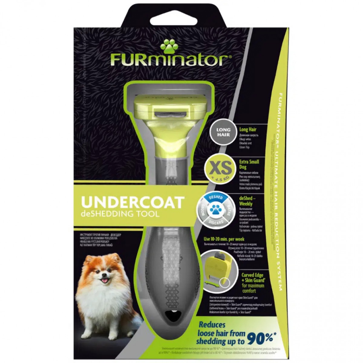 Furminator Long Hair Uzun Tüylü Mini Irk Köpekler İçin Köpek Tarağı X-Small