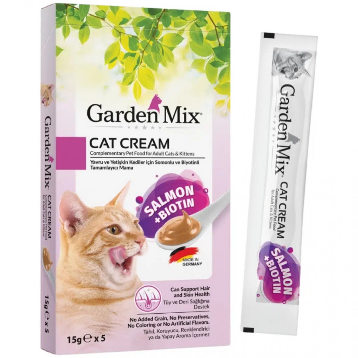Garden Mix Cat Cream Somonlu & Biyotinli Krema Kedi Ödülü 5x15 Gr