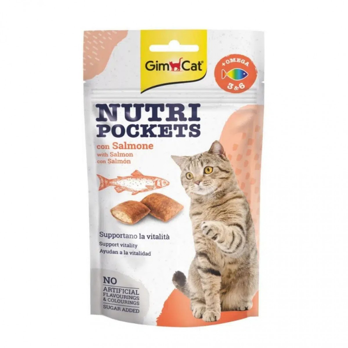 GimCat Nutri Pockets Somon Ve Omega 36 Kedi Ödülü 60 Gr