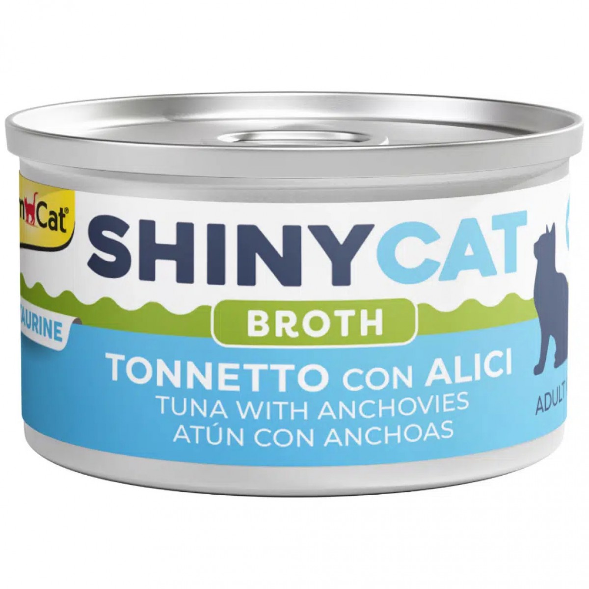 GimCat Shinycat Broth Sos İçinde Ton Balıklı ve Ançüezli Yetişkin Kedi Konservesi 70 Gr