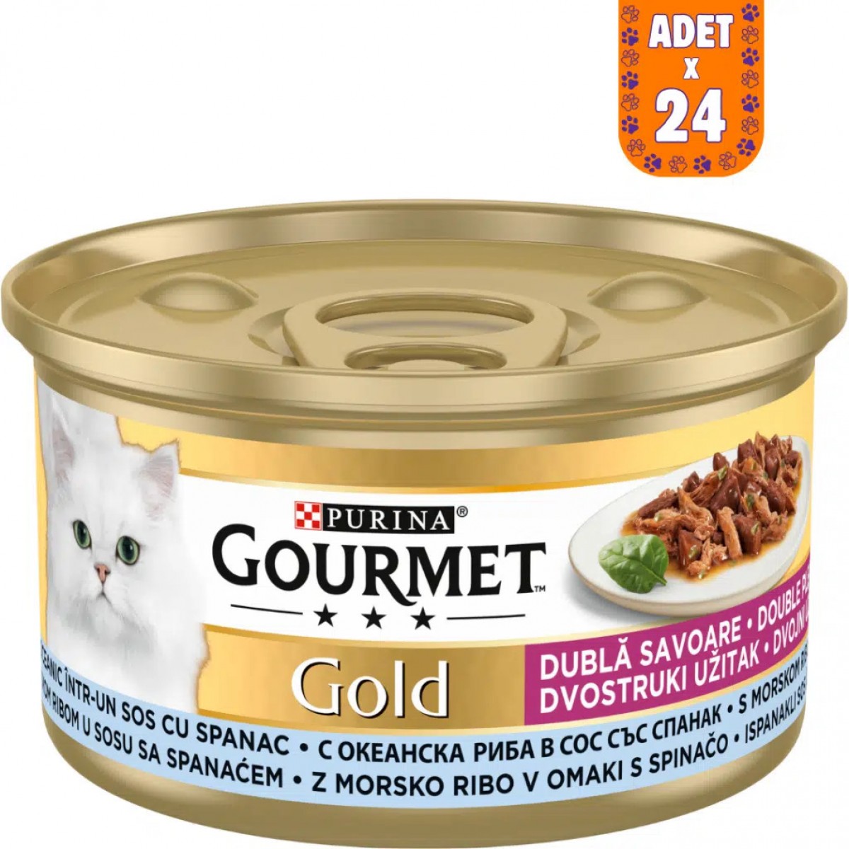 Gourmet Gold Okyanus Balıklı Ve Sebzeli Kedi Konserve Maması 85 Gr 24 Adet