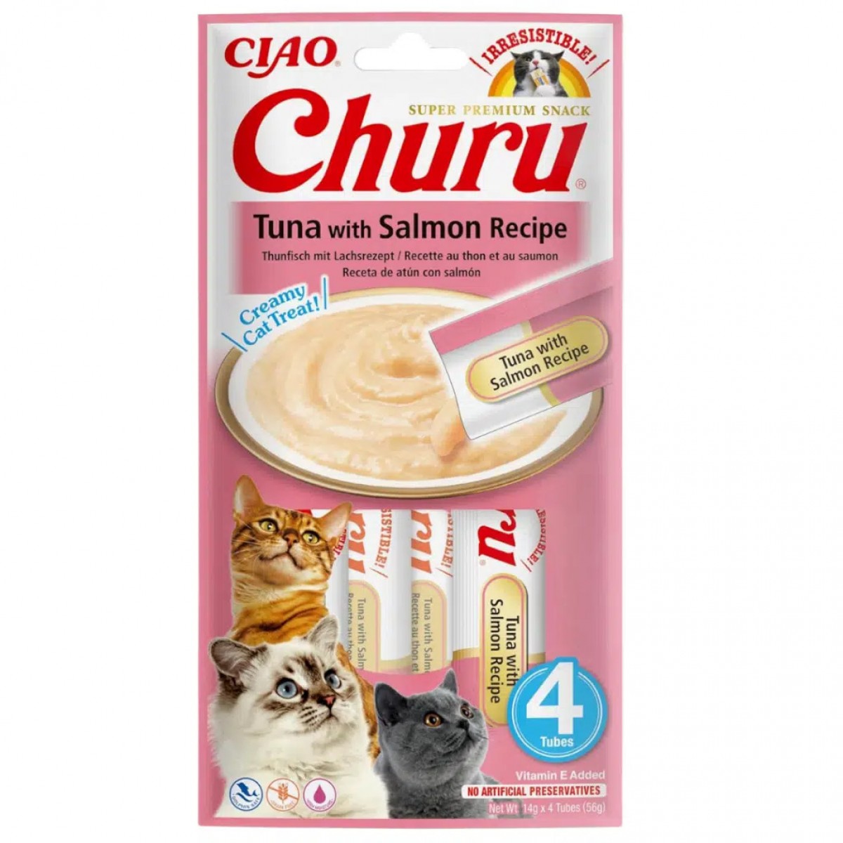 inaba Ciao Churu Cream Ton Balıklı ve Somonlu Krema Kedi Ödülü 4x14 Gr
