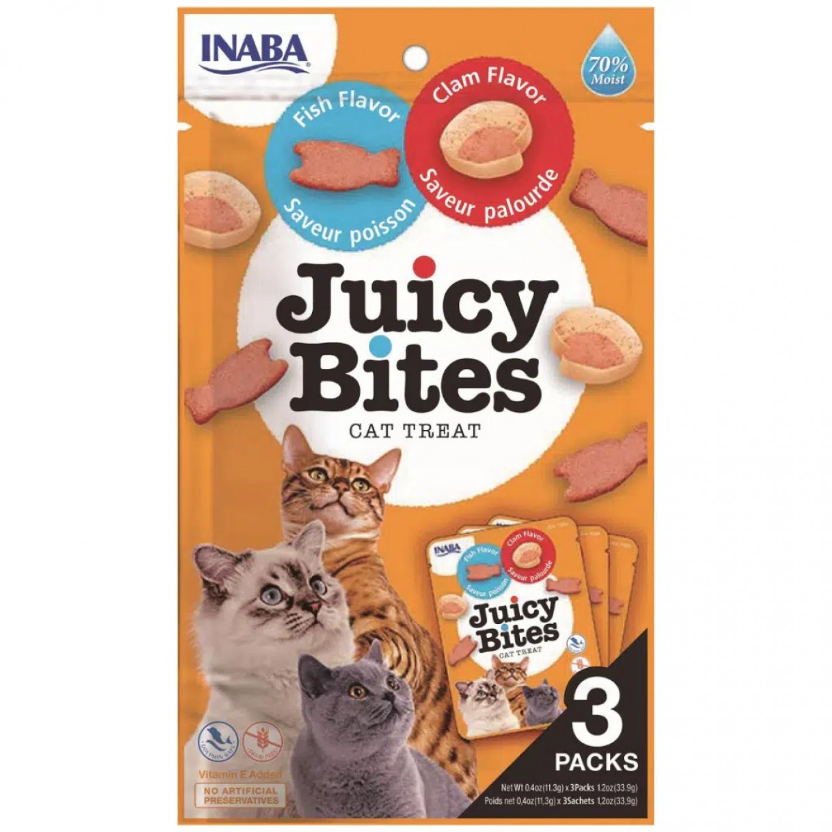 inaba Juicy Bites Balıklı ve İstiridyeli Kedi Ödülü 3x11.3 Gr