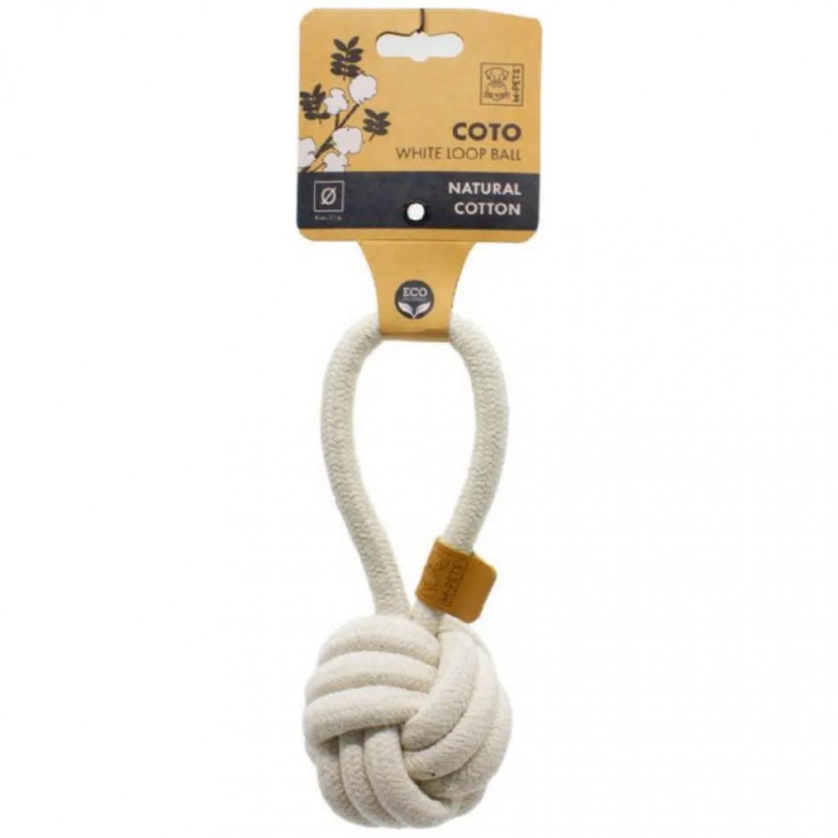 M-PETS Coto White Loop Ball Çekmeli Örgü Top Köpekler İçin Oyuncak 6.50 Cm