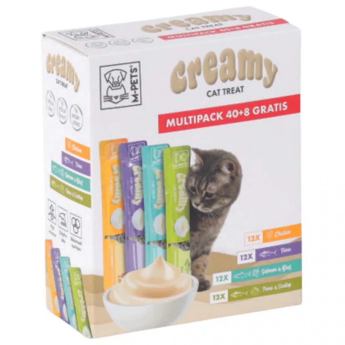 M-PETS Creamy Karışık Lezzetler 1 Krema Kedi Ödülü 48x15 Gr