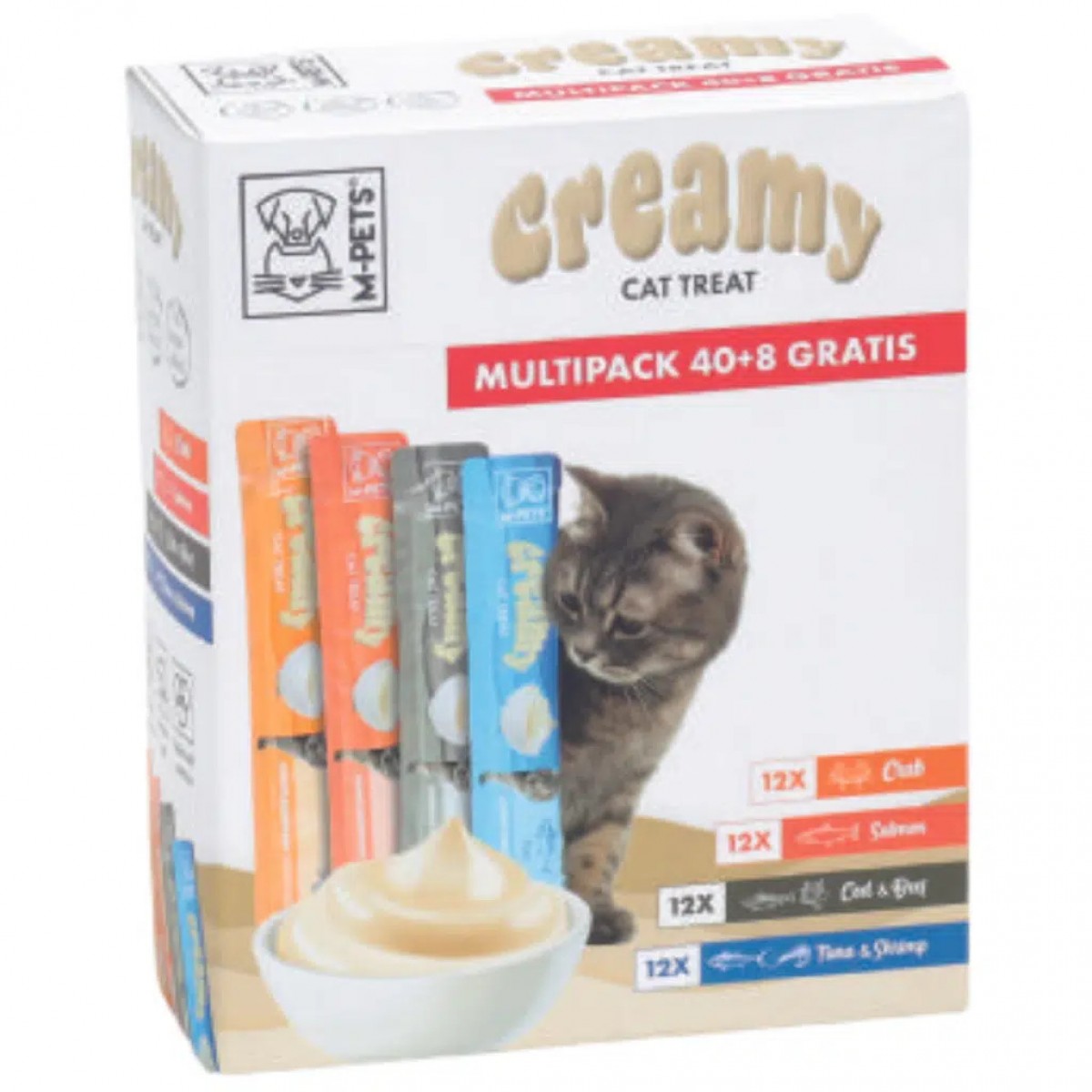 M-PETS Creamy Karışık Lezzetler 2 Krema Kedi Ödülü 48x15 Gr