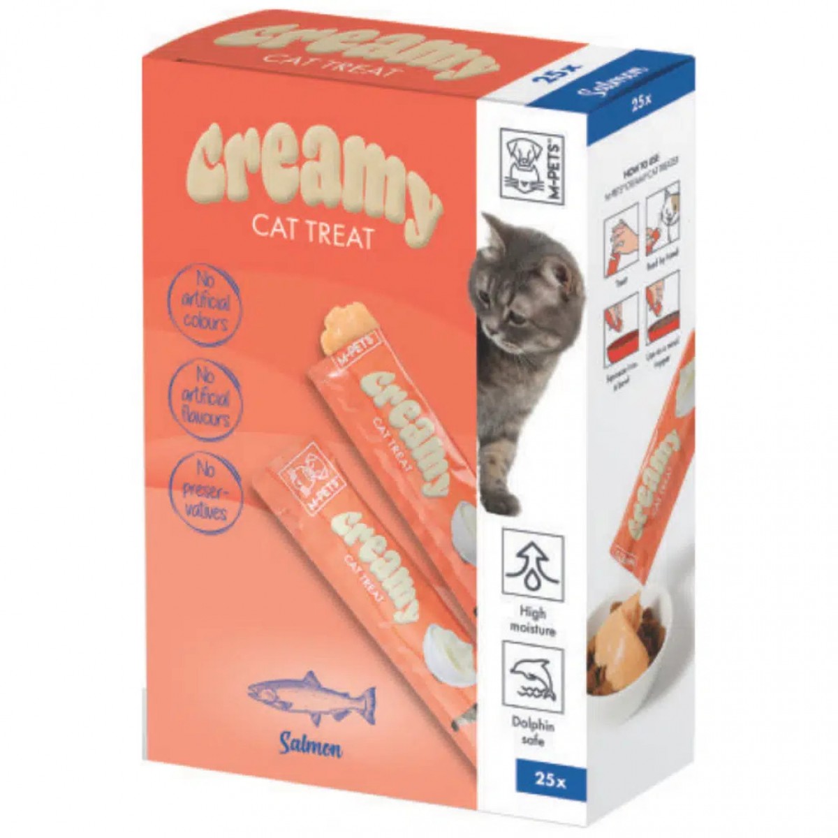 M-PETS Creamy Somon Balıklı Krema Kedi Ödülü 25x15 Gr