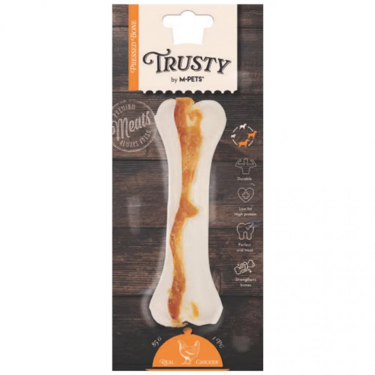 M-PETS Trusty Chicken Press Kemik Köpek Ödülü 85 Gr