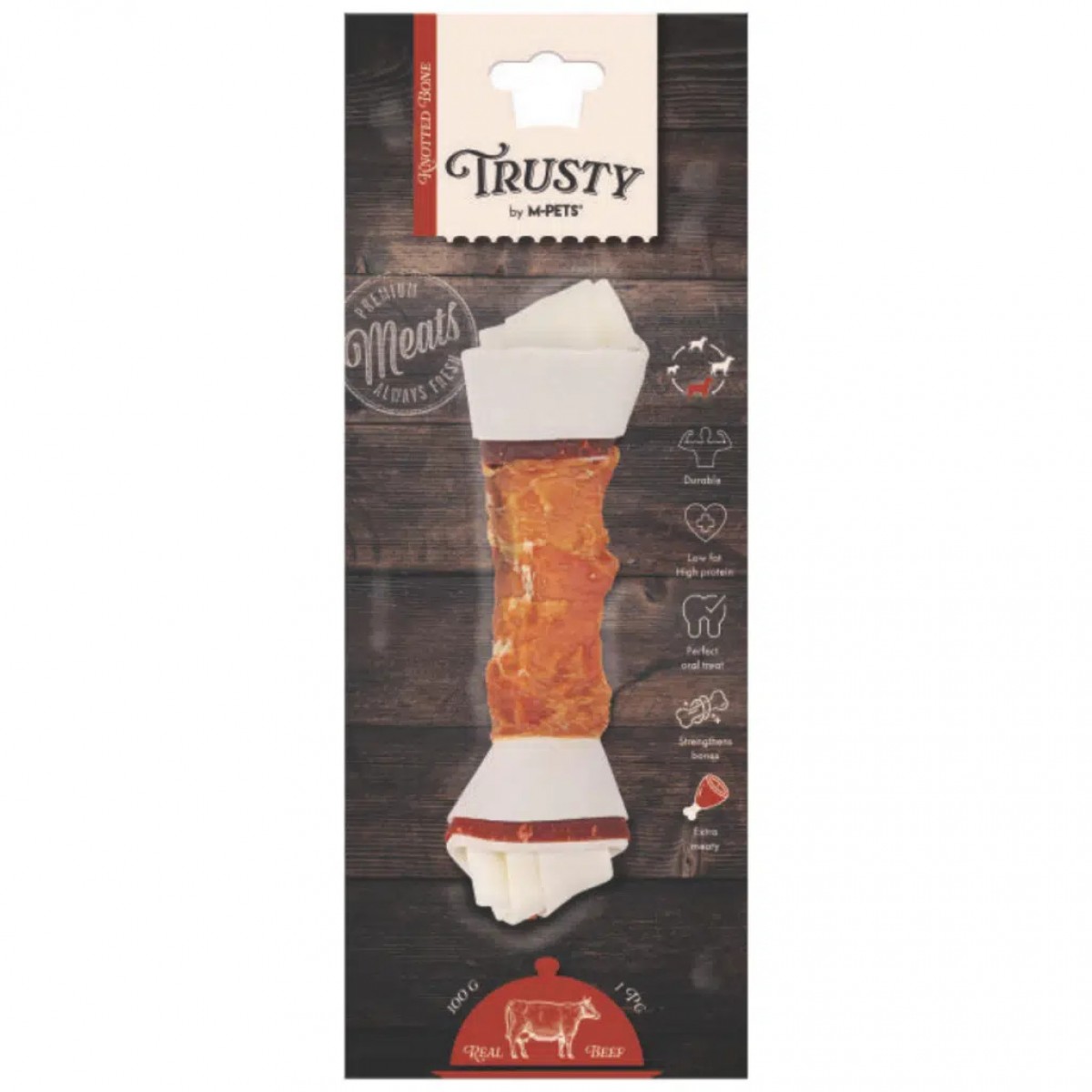 M-PETS Trusty Extra Beef Düğümlü Kemik Köpek Ödülü 100 Gr