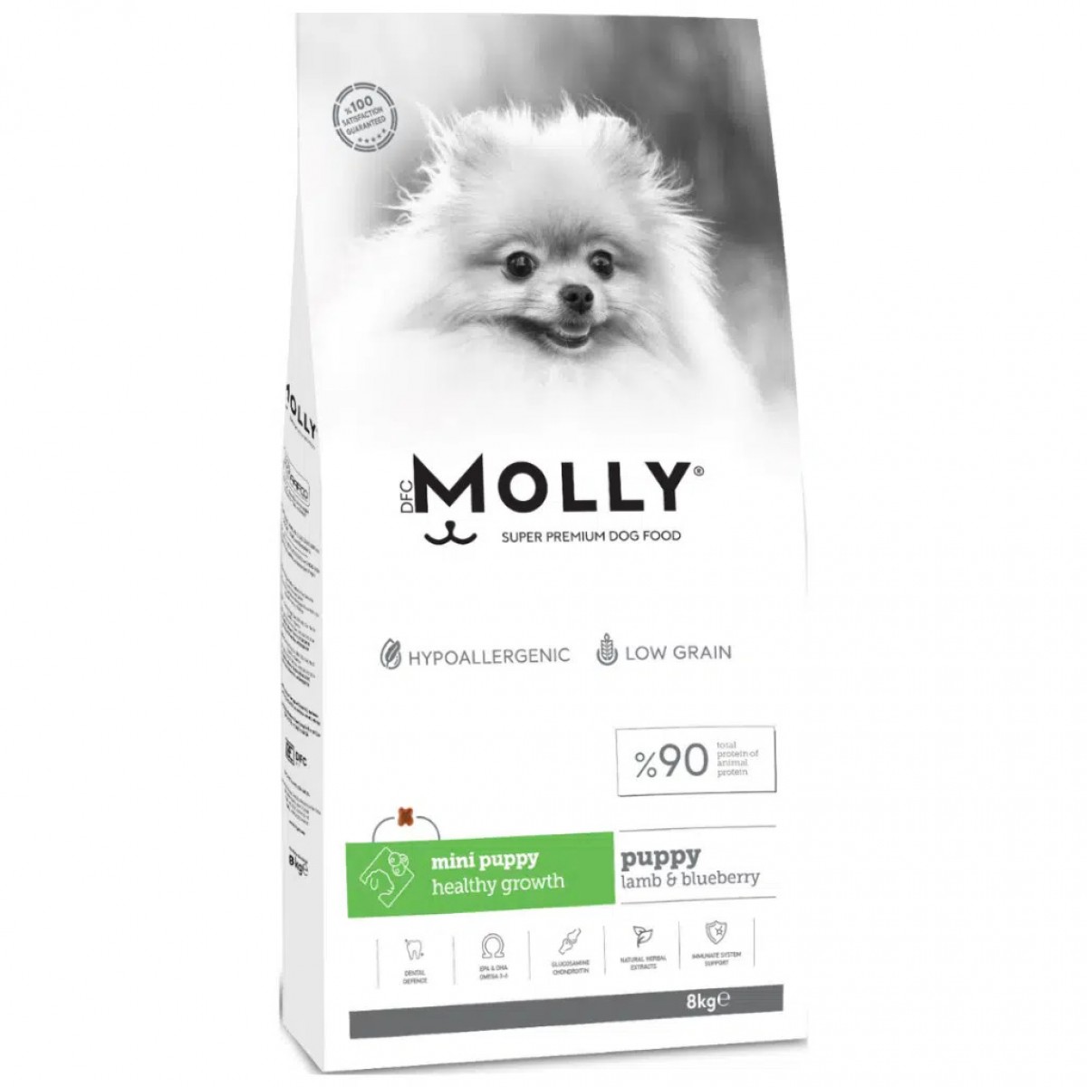 Molly Mini Puppy Kuzu Etli & Yaban Mersinli Küçük Irk Yavru Köpek Maması 8 Kg