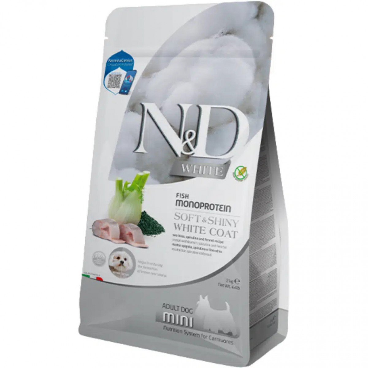 N&D White Levrek Spirulina ve Rezeneli Küçük Irk Yetişkin Köpek Maması 2 Kg