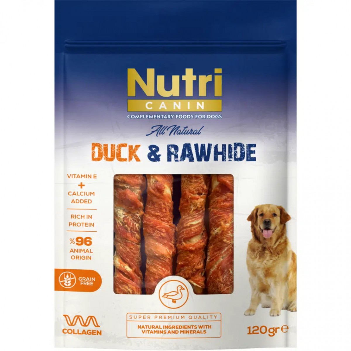 Nutri Canin Duck & Rawhide Ördek Eti Sargılı Kemik Köpek Ödülü 120 Gr