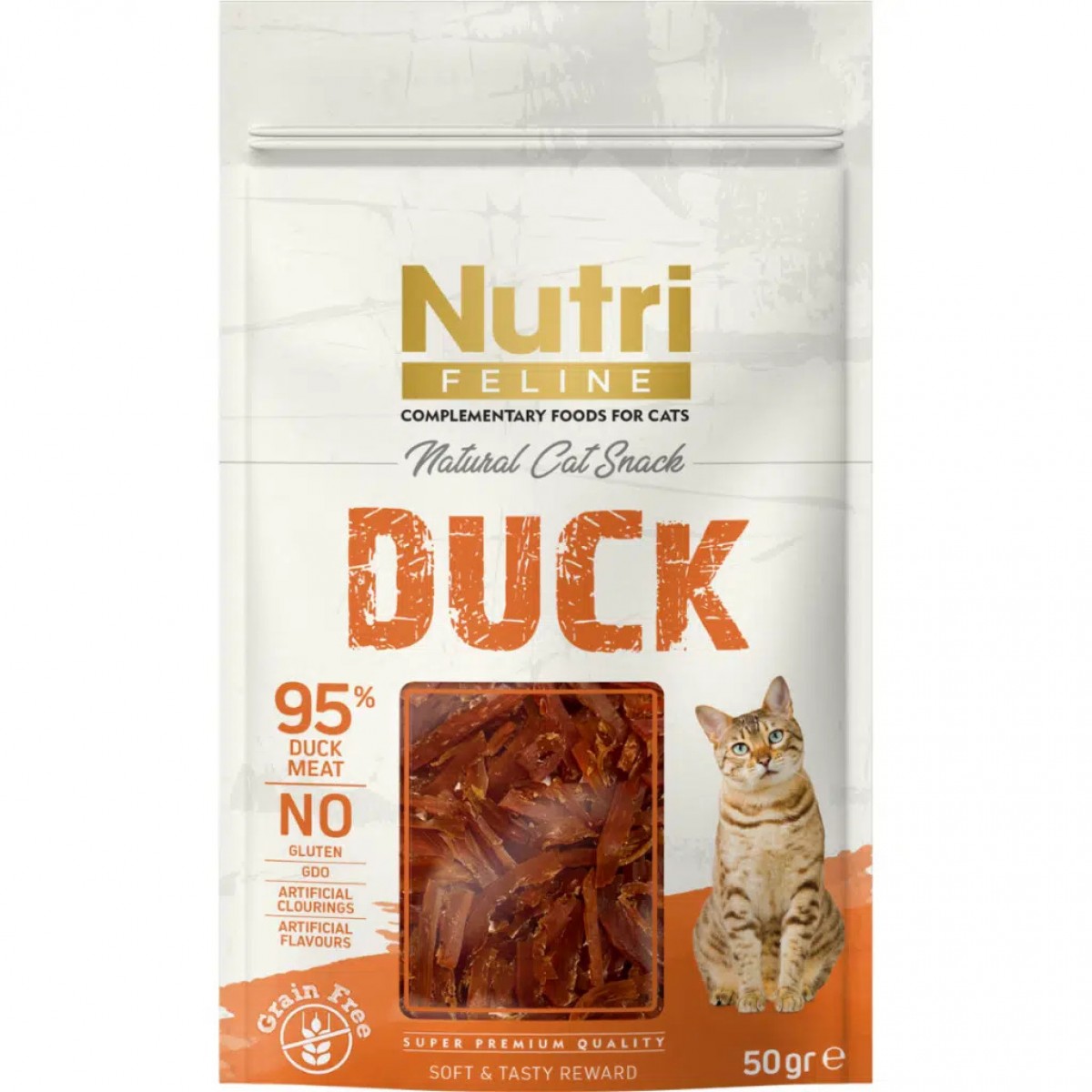Nutri Feline Natural Cat Snack Duck Ördek Etli Tahılsız Kedi Ödülü 50 Gr