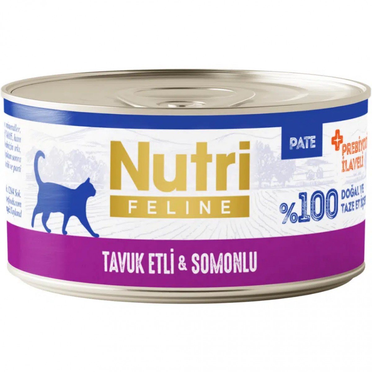 Nutri Feline Tavuk Etli ve Somonlu Tahılsız Yetişkin Kedi Konservesi Pate 70 Gr