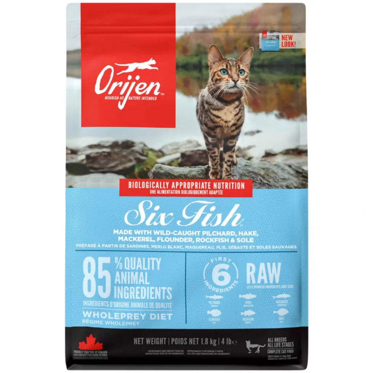 Orijen Six Fish Tüm Irk ve Yaşam Evreleri İçin Kedi Maması 1.8 Kg