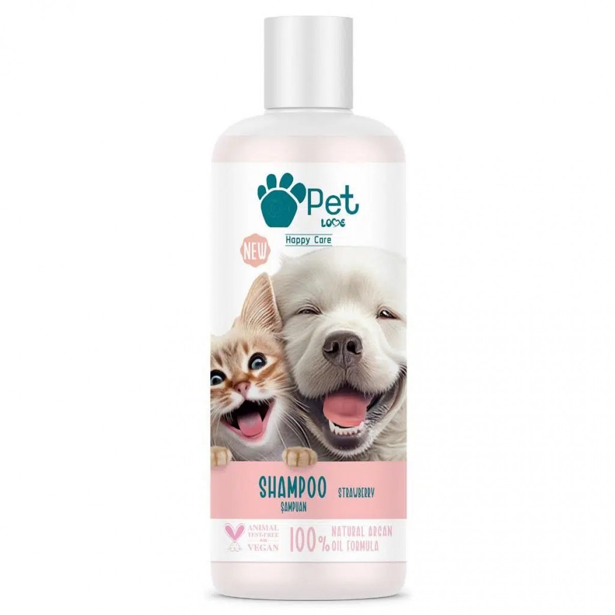 Pet Love Kediler ve Köpekler İçin %100 Doğal Argan Yağlı Çilek Kokulu Şampuan 500 ML