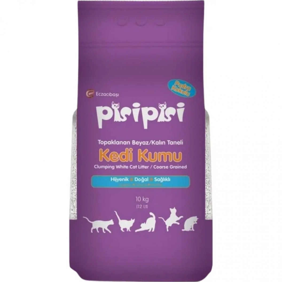 Pisipisi Pudra Kokulu Kalın Tane Bentonit Kedi Kumu 10 Kg