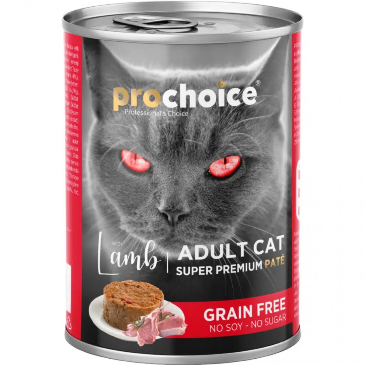 ProChoice Kuzu Etli Tahılsız Kedi Konservesi Pate 400 Gr