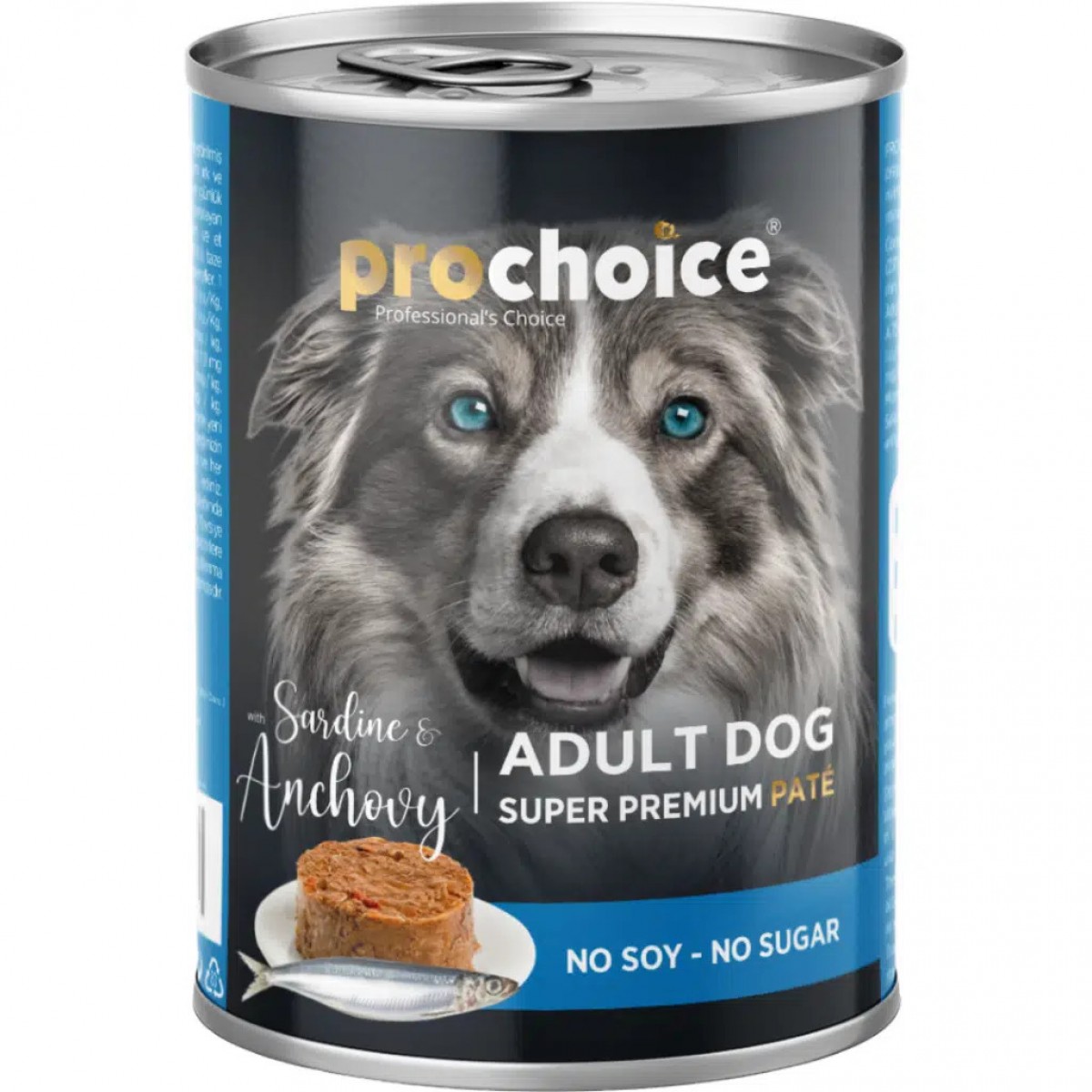 ProChoice Sardunya ve Hamsili Tahılsız Köpek Konservesi Pate 400 Gr