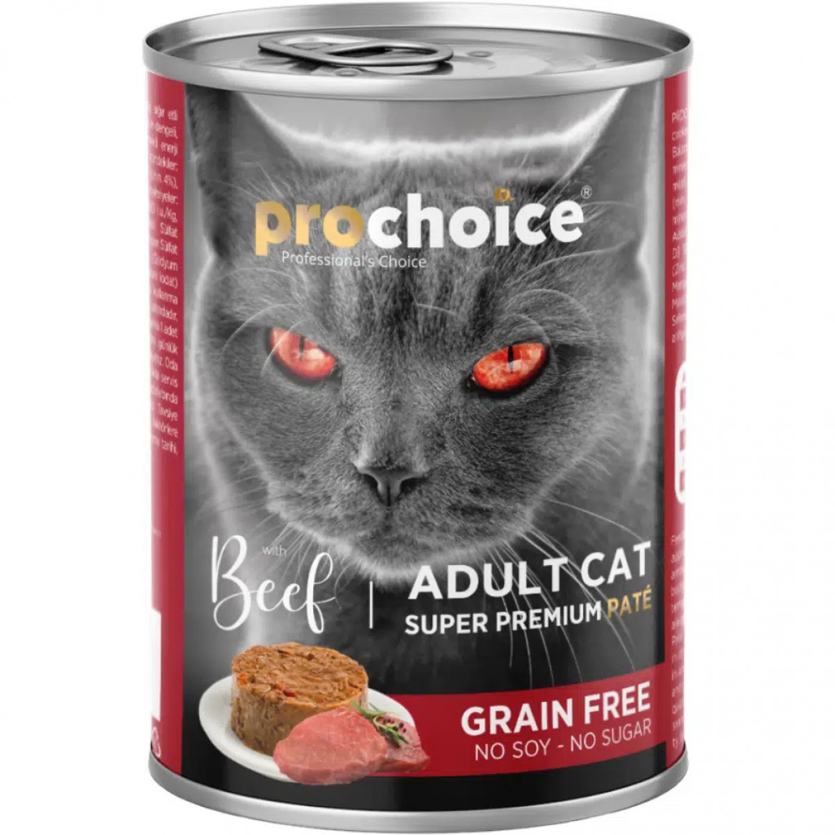 ProChoice Sığır Etli Tahılsız Kedi Konservesi Pate 400 Gr