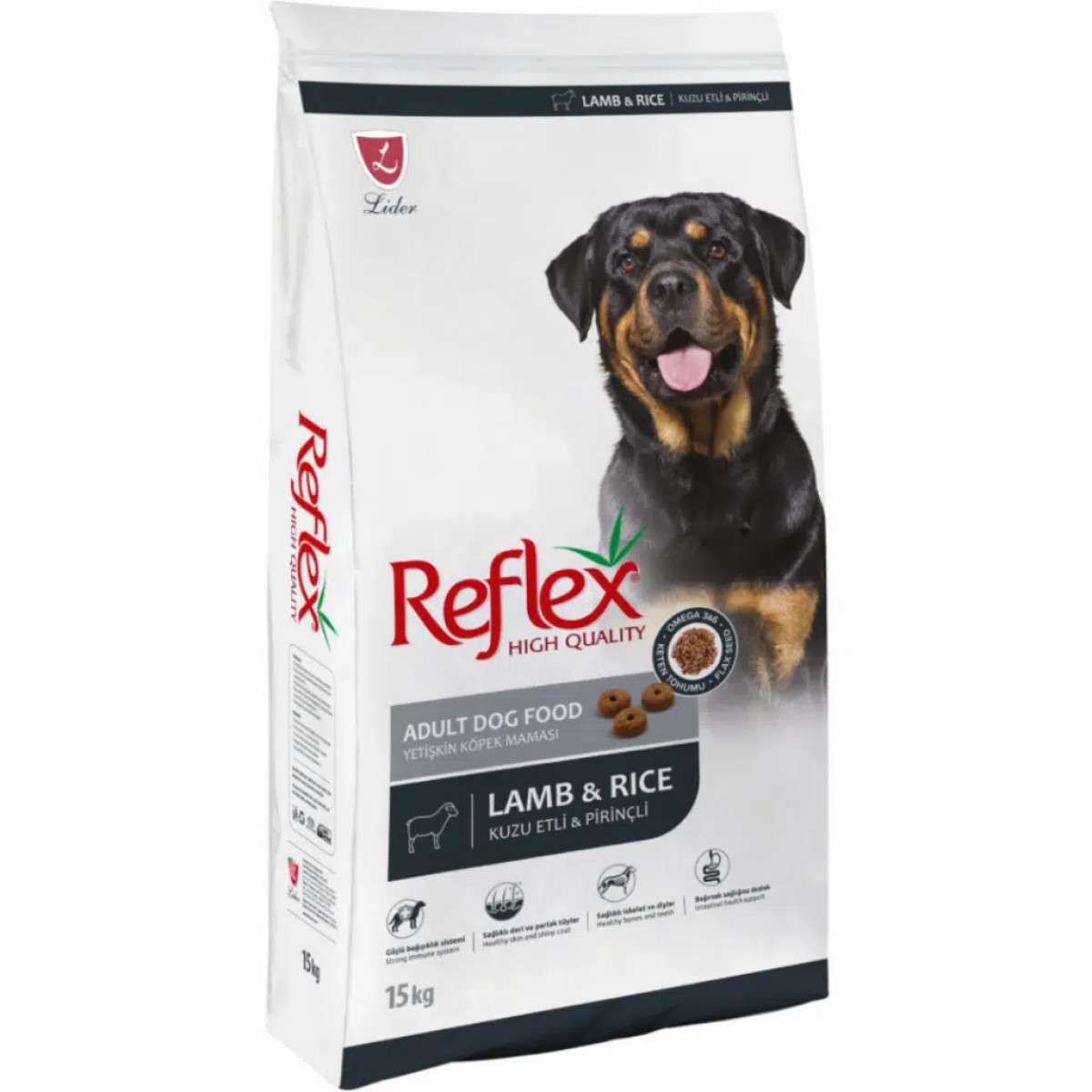 Reflex Kuzu Etli ve Pirinçli Yetişkin Köpek Maması 15 Kg