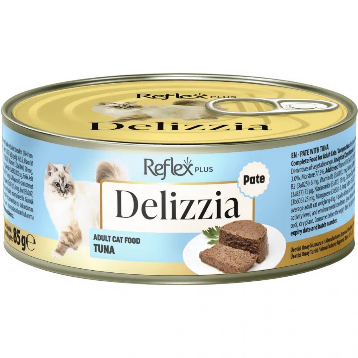 Reflex Plus Delizzia Kıyılmış Ton Balıklı Yetişkin Kedi Konservesi Pate 85 Gr