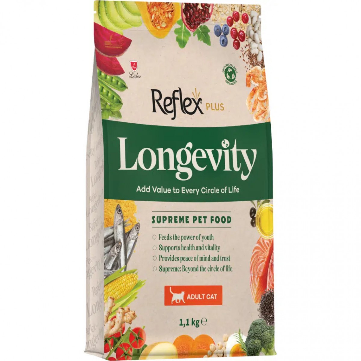 Reflex Plus Longevity Adult Cat Hipoallerjenik Yetişkin Kedi Maması 1.1 Kg