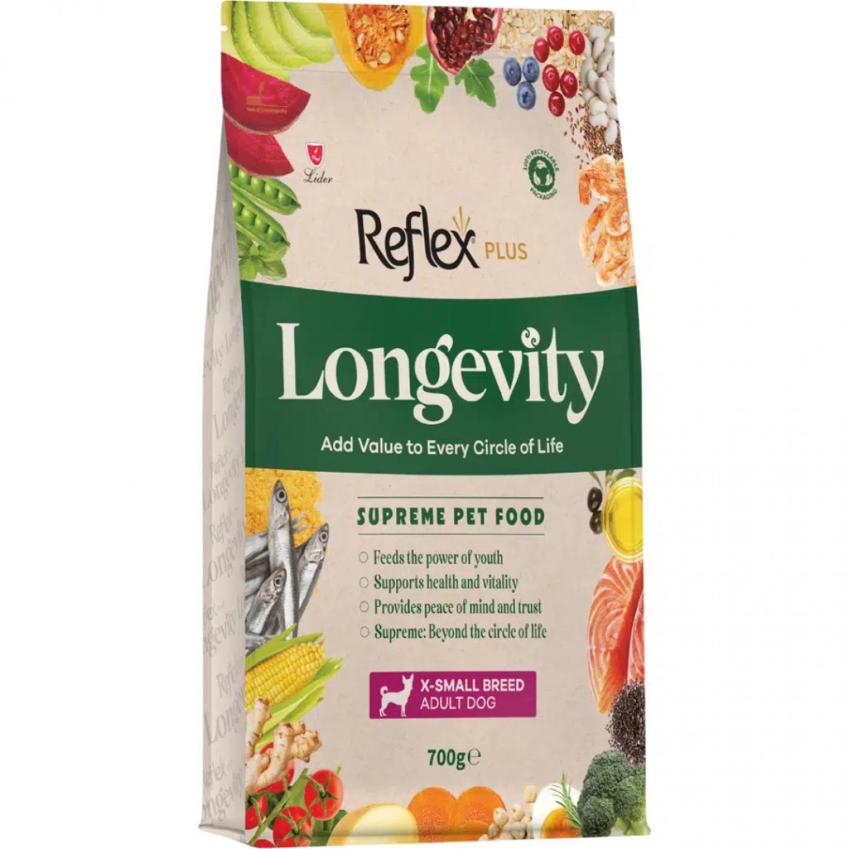 Reflex Plus Longevity X-Small Breed Adult Hipoalerjenik Çok Küçük Irk Yetişkin Köpek Maması 700 Gr