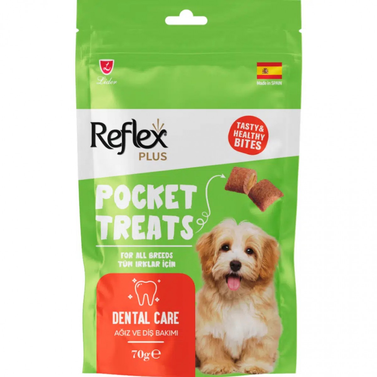 Reflex Plus Pocket Treats Dental Care Ağız ve Diş Sağlığı İçin Köpek Ödülü 70 Gr