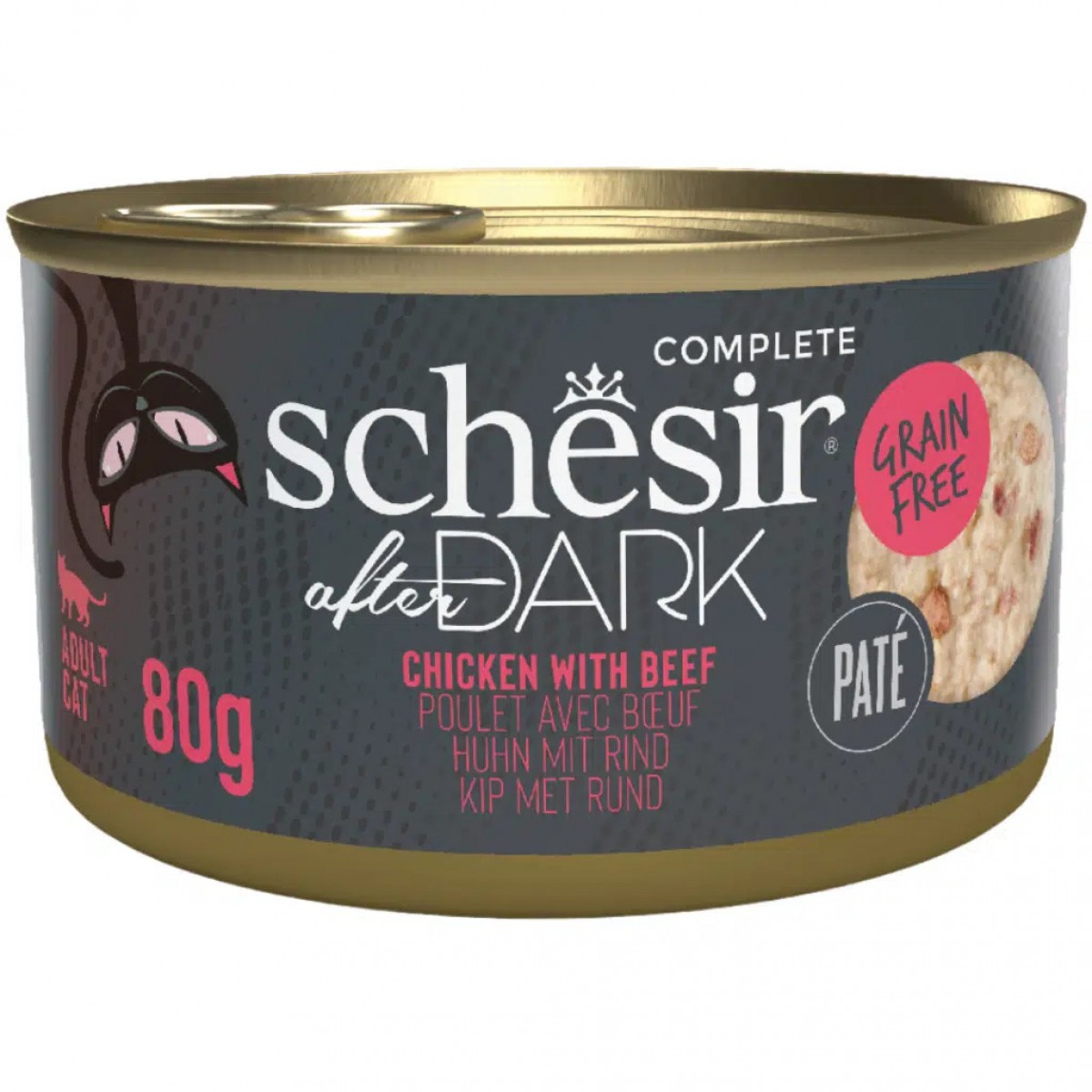 Schesir After Dark Tavuklu ve Sığırlı Pate Kedi Konservesi 80 Gr