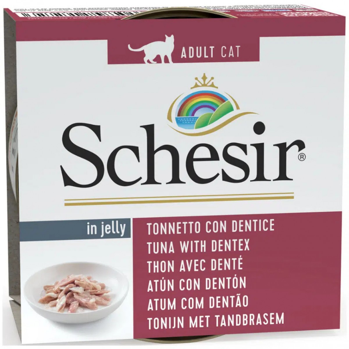 Schesir Cat Jelly Ton ve Sinarit Balıklı Jöle İçerisinde Kedi Konservesi 85 Gr