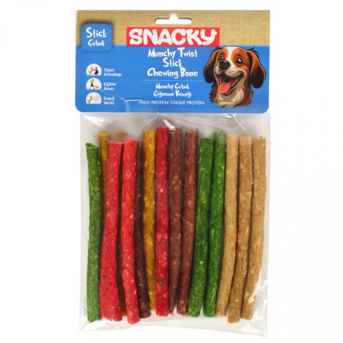 Snacky Chewing Bone Munchy Twist Stick Munchy Çubuk Çiğneme Kemiği 13 Cm 15 Li 105 Gr