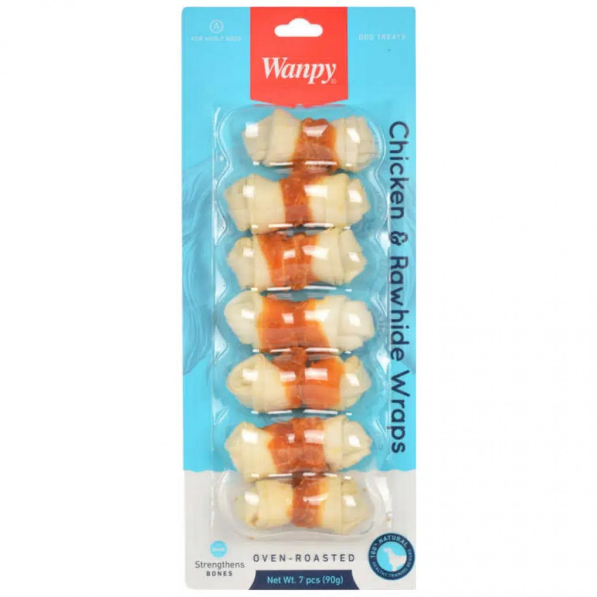 Wanpy Gerçek Tavuk Sargılı Düğüm Kemik Köpek Ödülü 7 Li 90 Gr