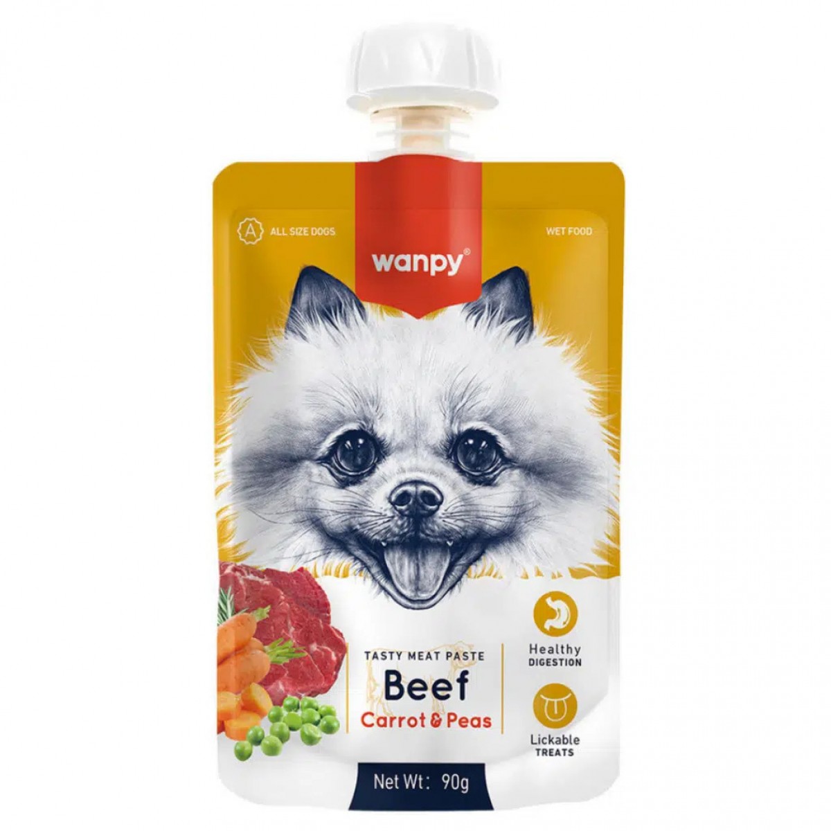 Wanpy Tasty Meat Paste Taze Sığır Etli ve Havuçlu Köpek Et Ezmesi 90 Gr
