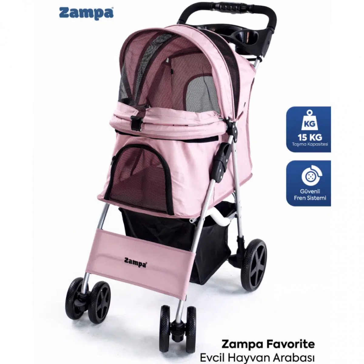 Zampa Favorite Kedi & Köpek Arabası Pembe