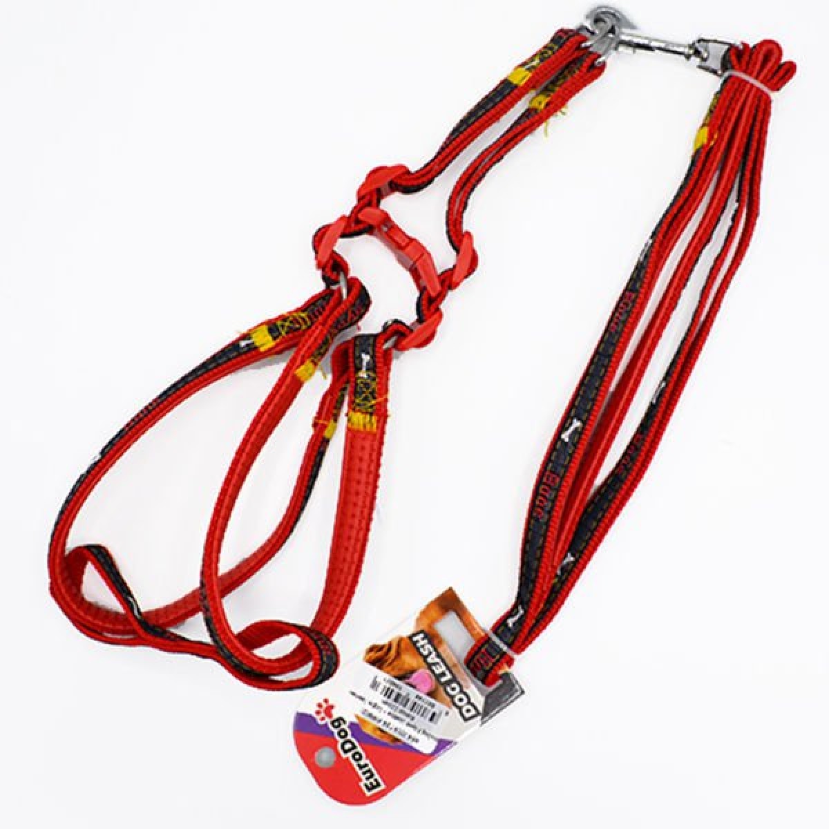 Euro Dog Köpek Uzatma Tasması ve Göğüs Tasması Kırmızı 120 Cm