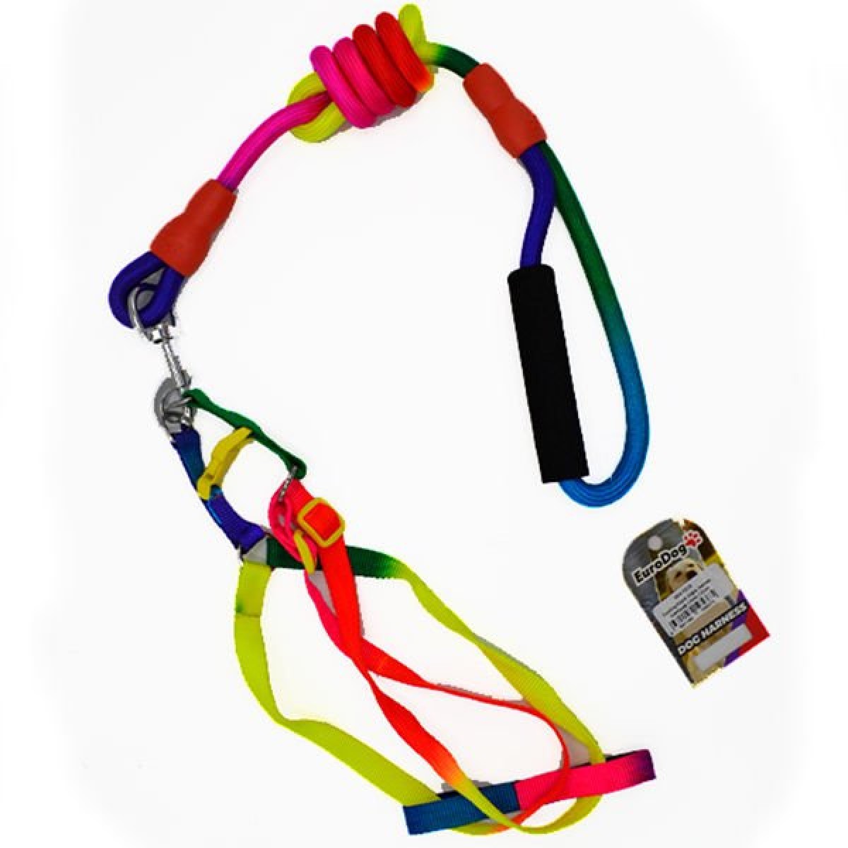 Euro Dog Köpek Göğüs Tasması Gökkuşağı 14 Mm 120 Cm